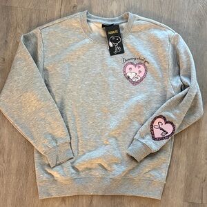 Peanuts Snoopy Gray and Pink Women's Sweater. Double sided!!